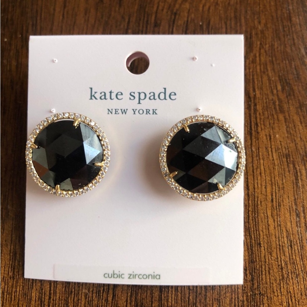 Kate Spade round black earrings